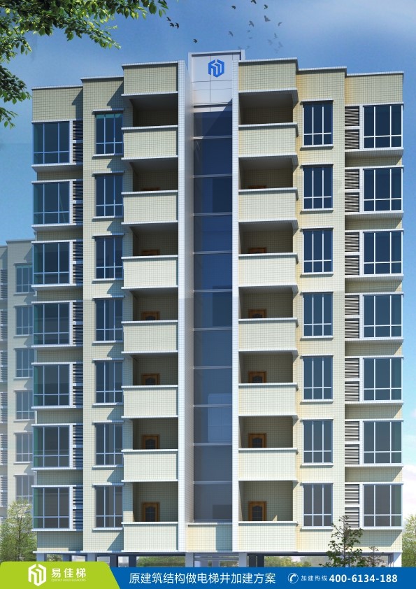 易佳梯原建筑結(jié)構(gòu)做電梯井加建案例